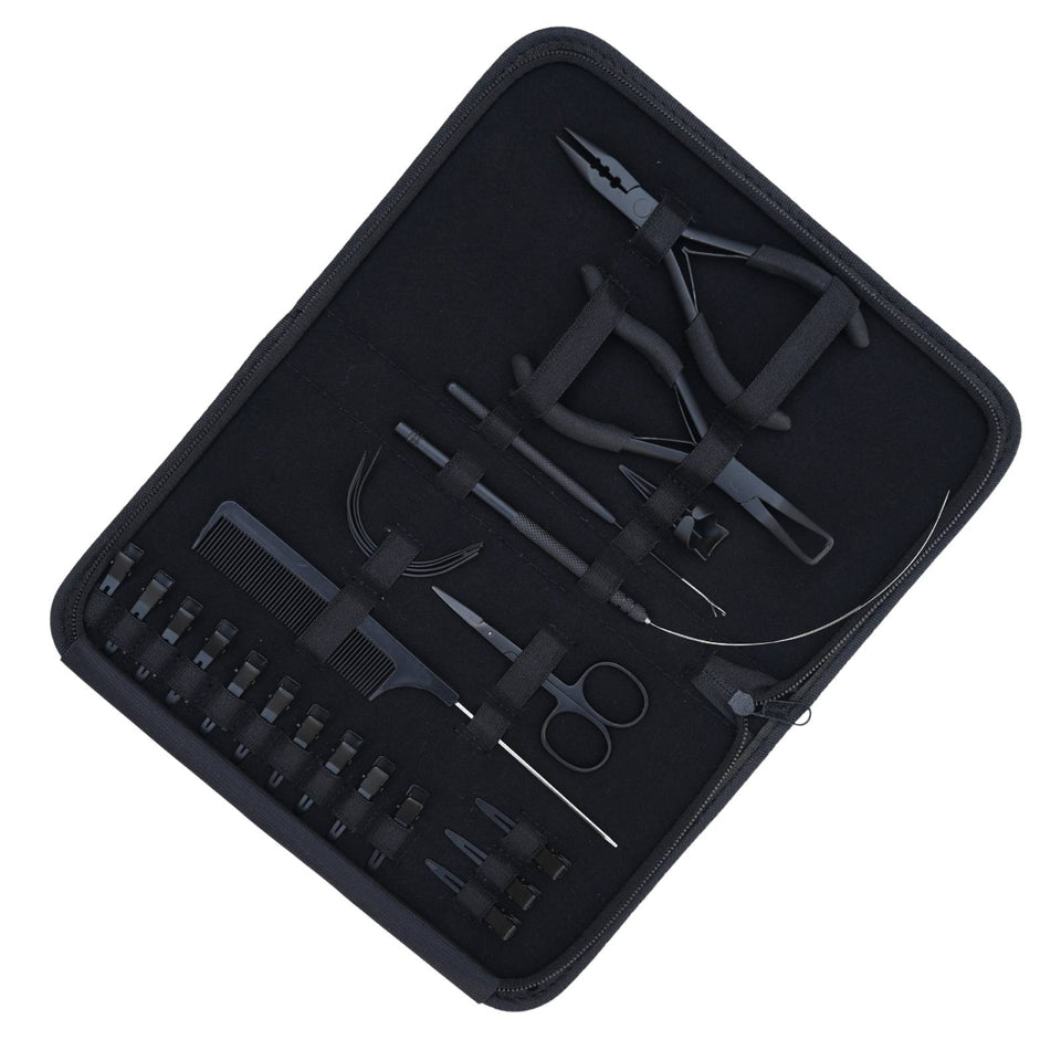Hair Extension Tools Kit 3 Hole Crimping Removal Hook Loop Parting Ring Hair Application - Cross Edge Corporation