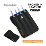 Professional SET OF 4 Fiber Tip Lash Tweezers for Eyelash Extensions - Cross Edge Corporation
