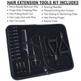 Hair Extension Tools Kit 3 Hole Crimping Removal Hook Loop Parting Ring Hair Application - Cross Edge Corporation