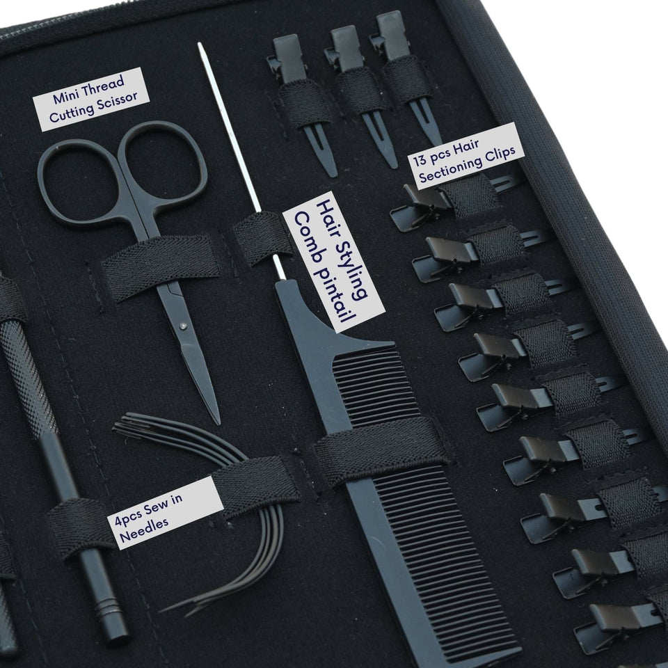 Hair Extension Tools Kit 3 Hole Crimping Removal Hook Loop Parting Ring Hair Application - Cross Edge Corporation