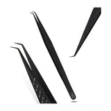 Black Eyelash Extension Tweezers Curved Degree for Individual Isolation - Cross Edge Corporation