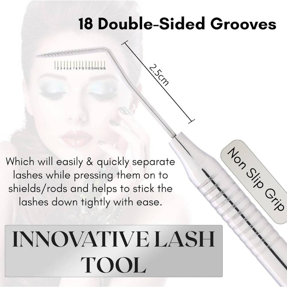 Ergonomic Designee Sliver Lash Lift Perm Tool nonslip with double side grooves - Cross Edge Corporation