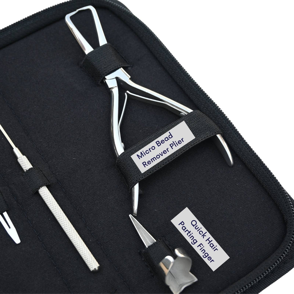 Hair Extension Tools Kit with bead remover sectioning clips needles - Cross Edge Corporation