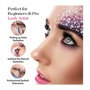 Black Eyelash Extension Tweezers Curved Degree for Individual Isolation - Cross Edge Corporation