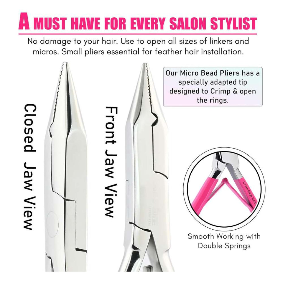 Three hole plier silver steel pink grip - Cross Edge Corporation