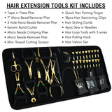 Hair Extension Installation Tool Kit for Tape In, Nano Ring & Sew In Extensions - Cross Edge Corporation