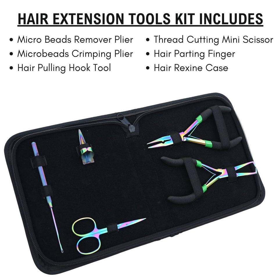 Hair Extension Tools Kit for Micro Bead Crimping Removal Hook & Scissor - Cross Edge Corporation