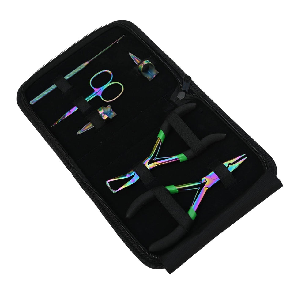 Hair Extension Tools Kit for Bead Crimping Removal Hook & Quick Parting Ring Set - Cross Edge Corporation