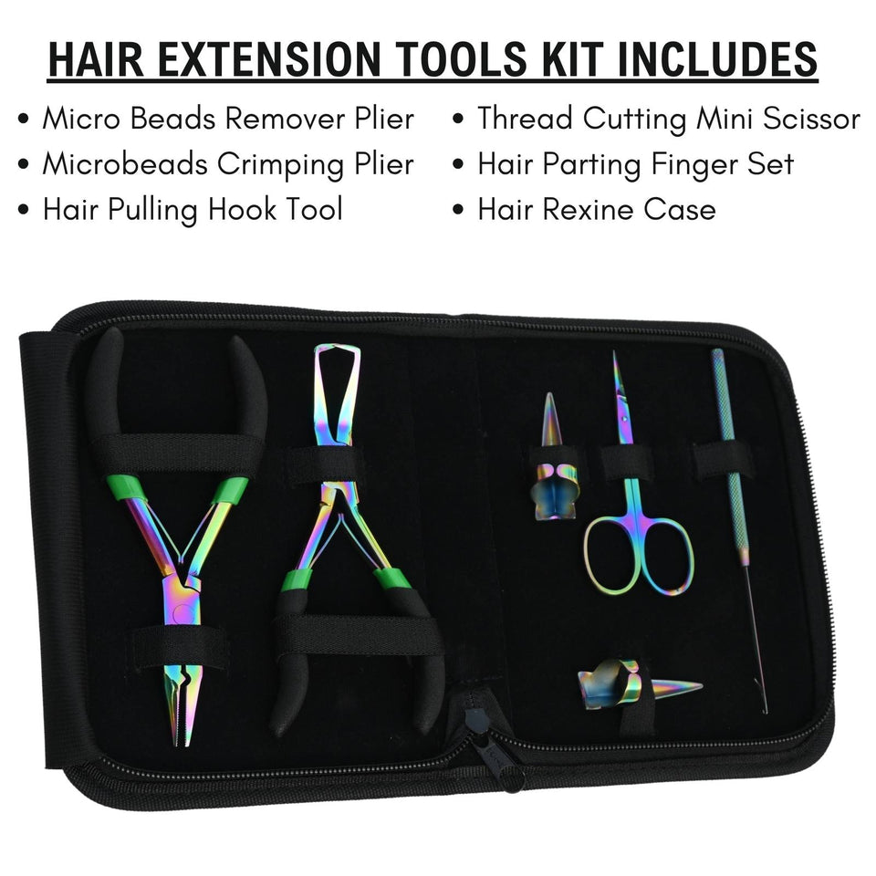 Hair Extension Tools Kit for Bead Crimping Removal Hook & Quick Parting Ring Set - Cross Edge Corporation