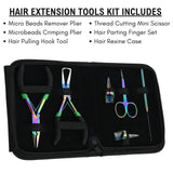 Hair Extension Tools Kit for Bead Crimping Removal Hook & Quick Parting Ring Set - Cross Edge Corporation