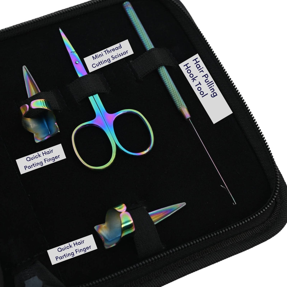 Hair Extension Tools Kit for Bead Crimping Removal Hook & Quick Parting Ring Set - Cross Edge Corporation