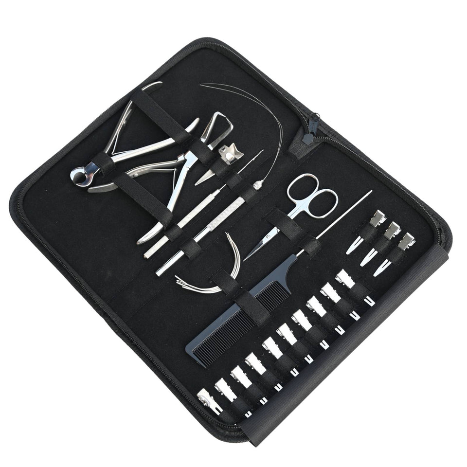 Hair Extension Tools Kit Keratin Bond Cutting Hook Loop Mini Scissor & Parting Finger - Cross Edge Corporation