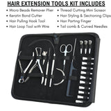 Hair Extension Tools Kit Keratin Bond Cutting Hook Loop Mini Scissor & Parting Finger - Cross Edge Corporation