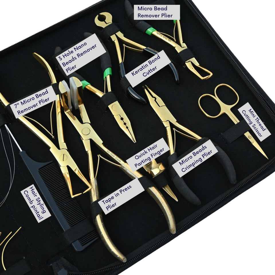 Hair Extension Installation Tool Kit for Tape In, Nano Ring & Sew In Extensions - Cross Edge Corporation