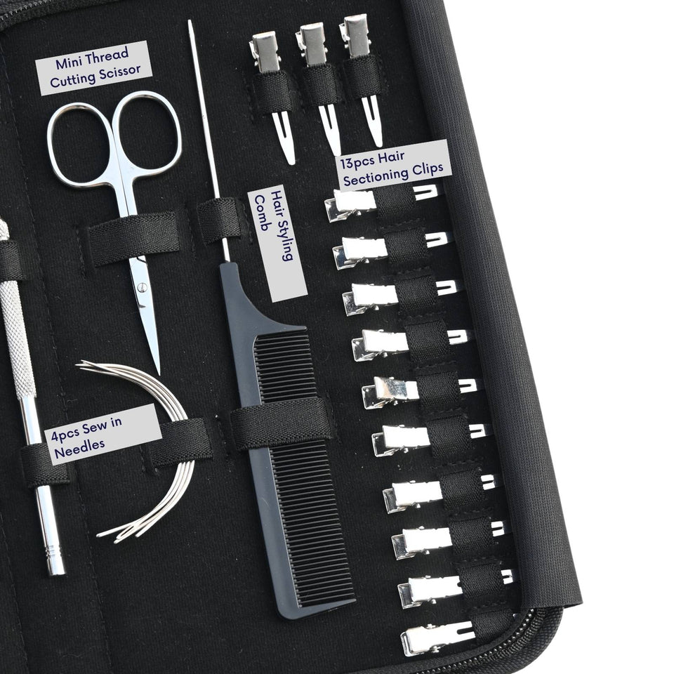 Hair Extension Tools Kit Keratin Bond Cutting Hook Loop Mini Scissor & Parting Finger - Cross Edge Corporation