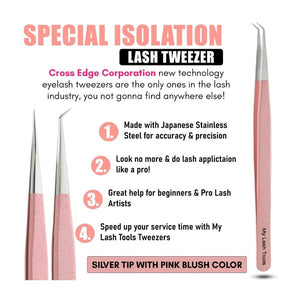 Isolation Tweezers Eyelash Extension Curved Degree - Cross Edge Corporation
