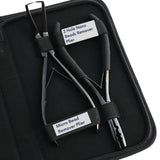 Hair Extension Tools Kit for Micro Bead Removal 2 Hole Crimper Black Rexine Case - Cross Edge Corporation