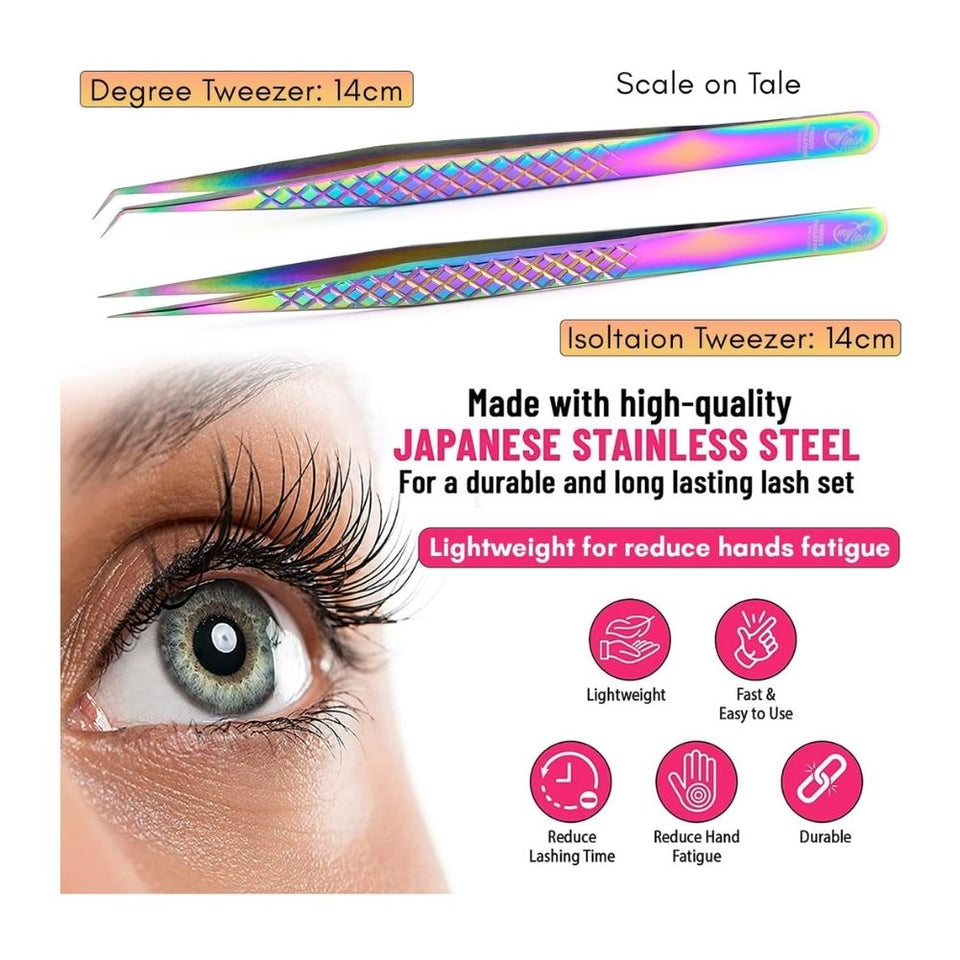 Isolation Tweezers Eyelash Extension Curved Degree - Cross Edge Corporation