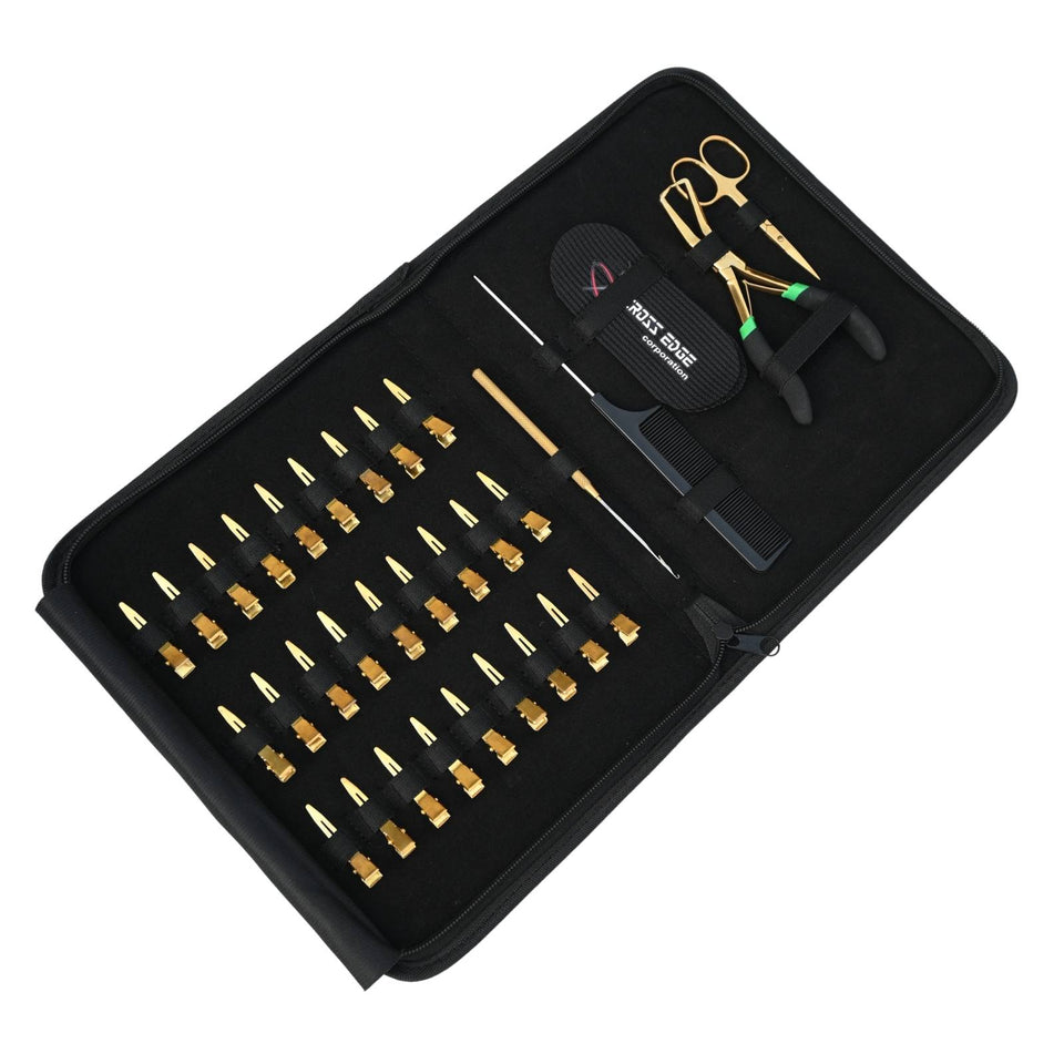 Hair Extension Tools Kit for Micro Bead Removal Hook Tail Comb & 18pcs Parting Clips - Cross Edge Corporation