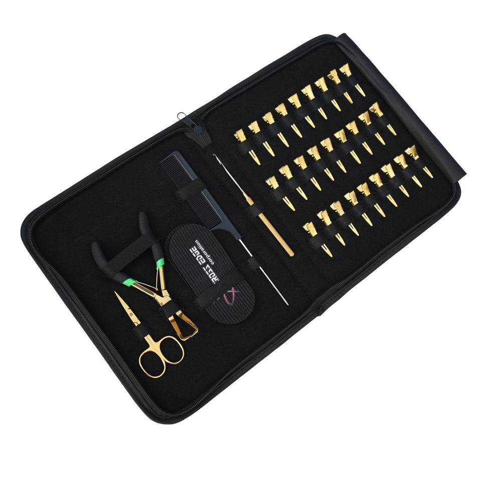 Hair Extension Tools Kit for Micro Bead Removal Hook Tail Comb & 18pcs Parting Clips - Cross Edge Corporation