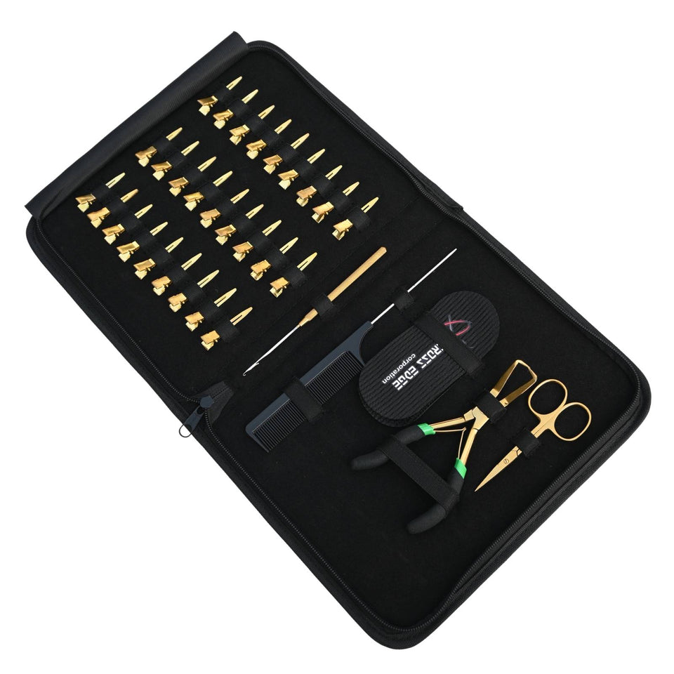 Hair Extension Tools Kit for Micro Bead Removal Hook Tail Comb & 18pcs Parting Clips - Cross Edge Corporation