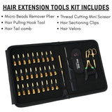 Hair Extension Tools Kit for Micro Bead Removal Hook Tail Comb & 18pcs Parting Clips - Cross Edge Corporation