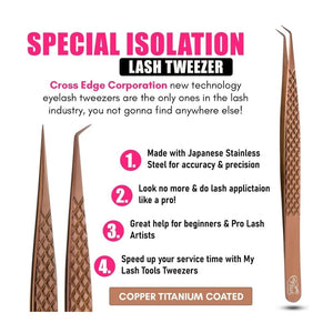 Isolation Tweezers Eyelash Extension Curved Degree - Cross Edge Corporation