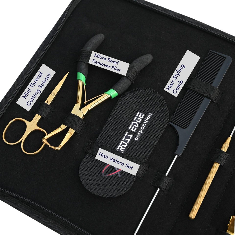 Hair Extension Tools Kit for Micro Bead Removal Hook Tail Comb & 18pcs Parting Clips - Cross Edge Corporation