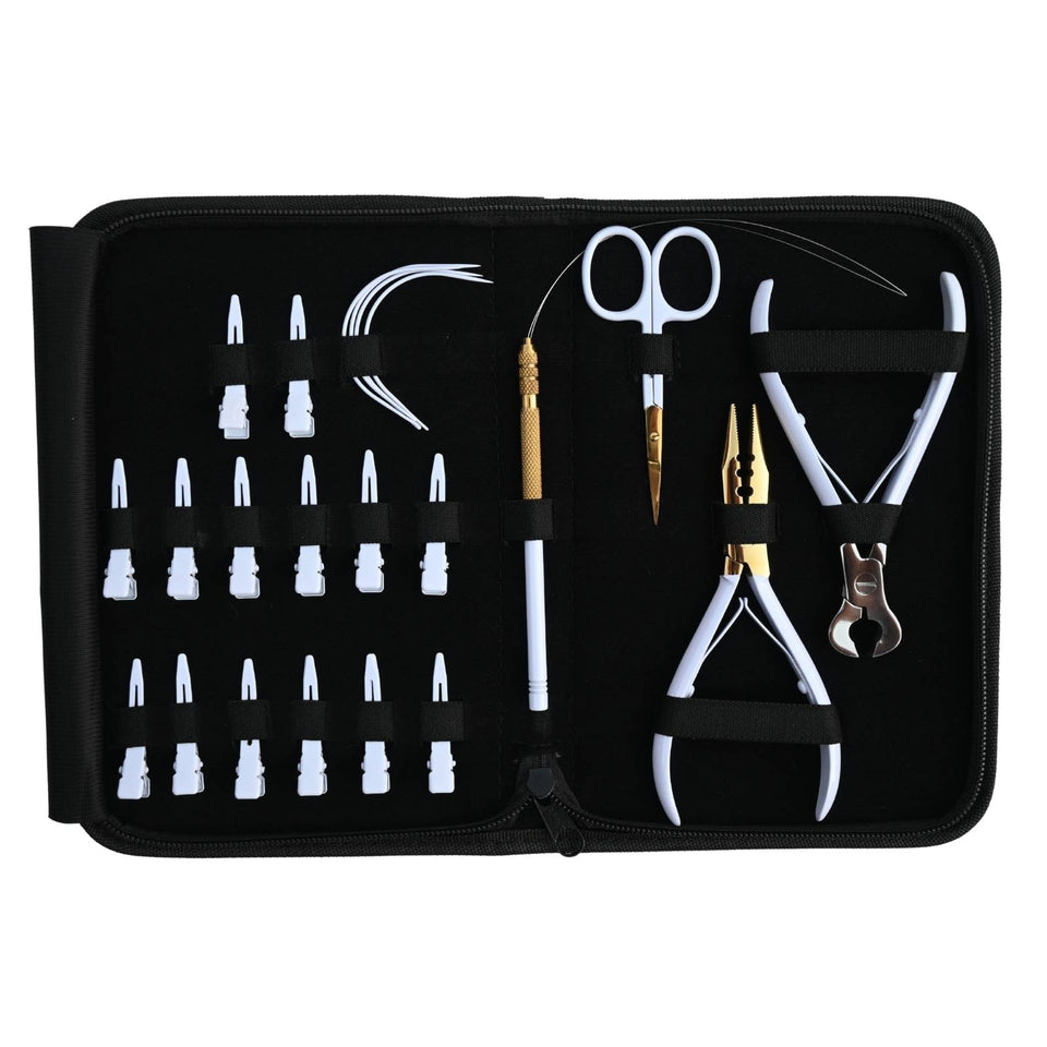 Hair Extension Tools Kit for Micro Bead Crimping Keratin Bond Cutting Loop Scissor - Cross Edge Corporation