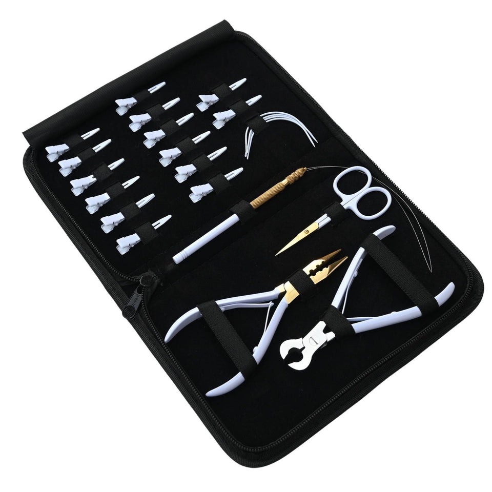 Hair Extension Tools Kit for Micro Bead Crimping Keratin Bond Cutting Loop Scissor - Cross Edge Corporation