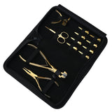 Hair Extension Tools Kit for Micro Bead Removal Tape In Pressing Plier & Sectioning Clips - Cross Edge Corporation