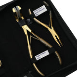 Hair Extension Tools Kit for Micro Bead Removal Tape In Pressing Plier & Sectioning Clips - Cross Edge Corporation