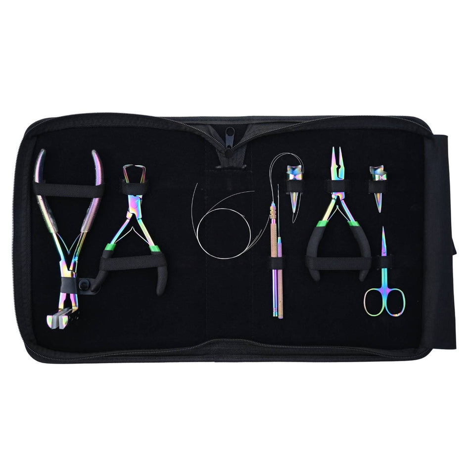 Rainbow Hair Extension Tools Kit for Tape In Micro Bead & Nano Ring Installation - Cross Edge Corporation