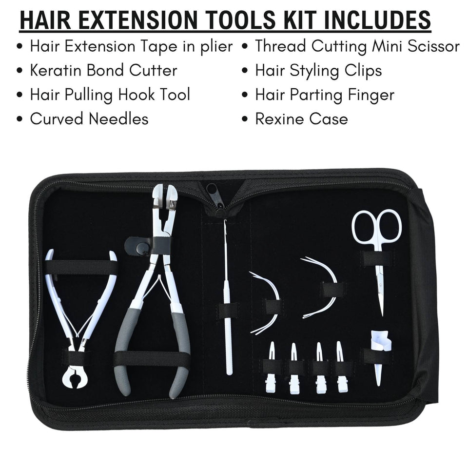 Hair Extension Tools Kit for Tape In Pressing Keratin Bond Cutting Mini Scissor - Cross Edge Corporation
