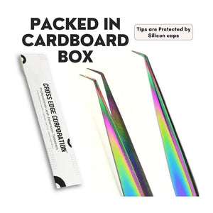 Rainbow Curved Degree Tweezers for Isolation Lash Extensions - Cross Edge Corporation