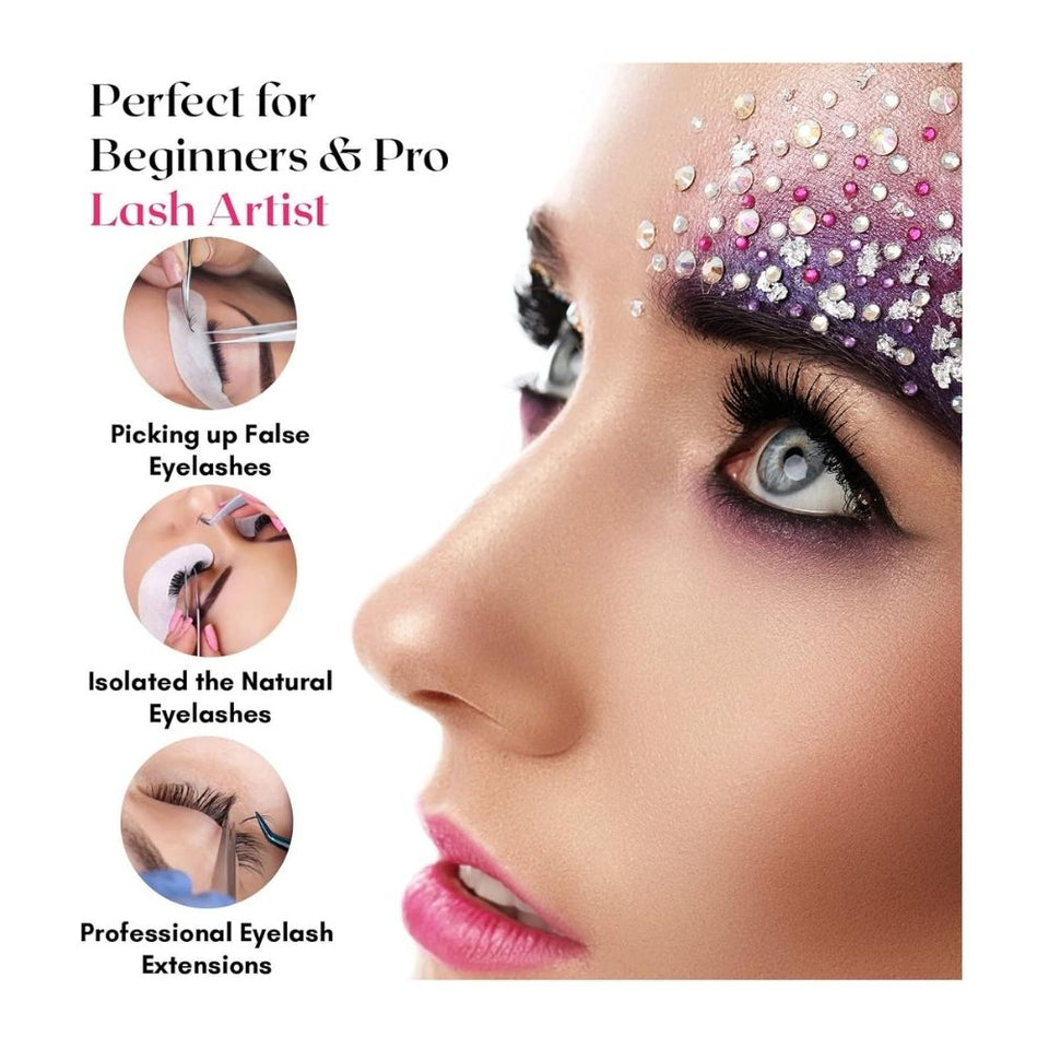 Black fiber tip Tweezers for Isolation Lash Extensions - Cross Edge Corporation