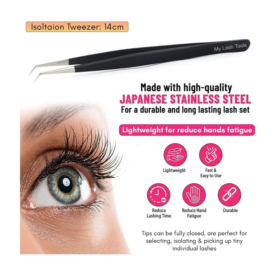 Black fiber tip Tweezers for Isolation Lash Extensions - Cross Edge Corporation
