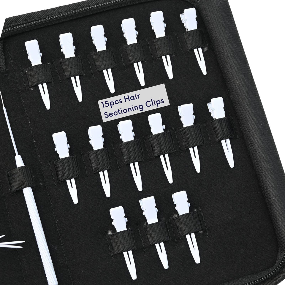 Hair Extension Tools Kit for Micro Bead Crimping Removal Hook & Sectioning Clips - Cross Edge Corporation