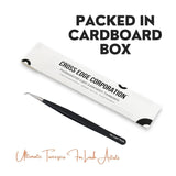 Black fiber tip Tweezers for Isolation Lash Extensions - Cross Edge Corporation
