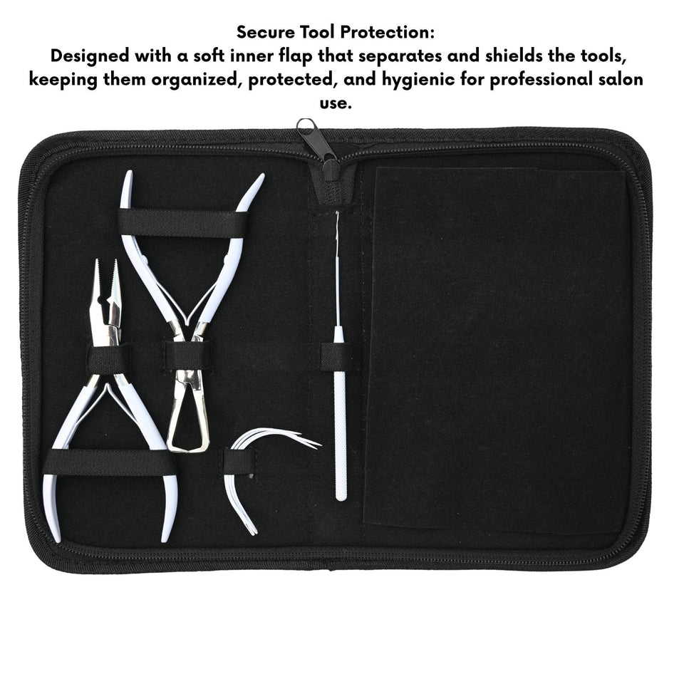 Hair Extension Tools Kit for Micro Bead Crimping Removal Hook & Sectioning Clips - Cross Edge Corporation