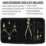 Hair Extension Tools Kit Microbead Crimping Tape In Pressing Bond Cutter & Tail Comb - Cross Edge Corporation