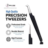 Black Eyelash Extension Curved 45 Degree Angled Tweezer - Cross Edge Corporation