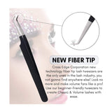 Black Eyelash Extension Curved 45 Degree Angled Tweezer - Cross Edge Corporation