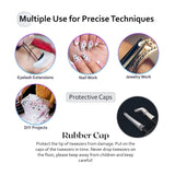 Black Eyelash Extension Curved 45 Degree Angled Tweezer - Cross Edge Corporation