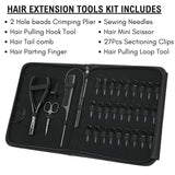 l Hair Extension Tools Kit for 2 Hole Bead Crimping Hook Loop & Salon Application - Cross Edge Corporation