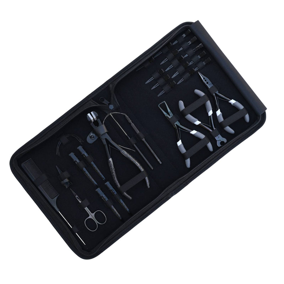 Hair Extension Tools Set with Loop Hook, Crimping Plier & Sectioning Clips - Cross Edge Corporation