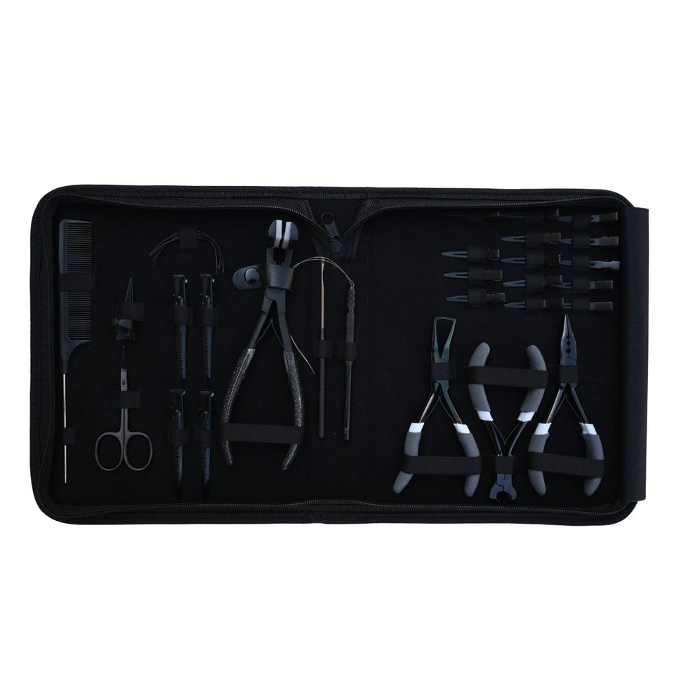 Hair Extension Tools Set with Loop Hook, Crimping Plier & Sectioning Clips - Cross Edge Corporation