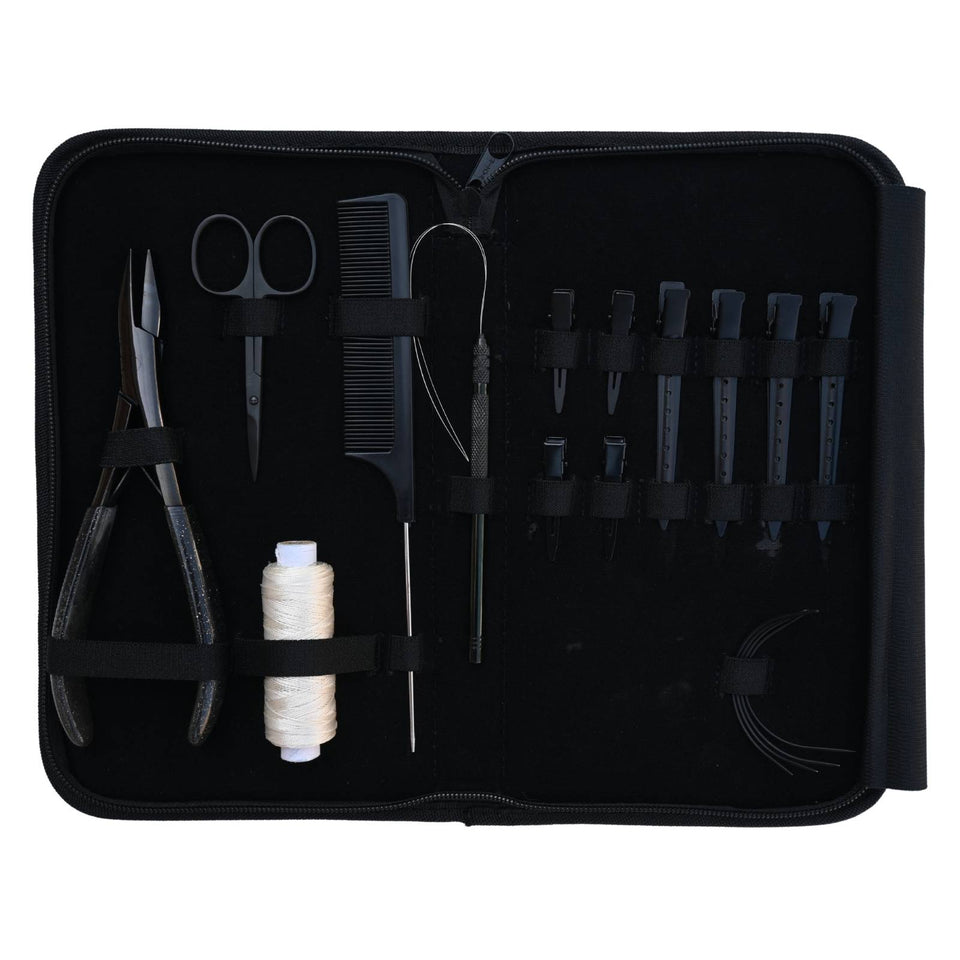 Hair Extension Tool Kit with Flat Crimping Plier, Loop Tool & Styling Clips - Cross Edge Corporation