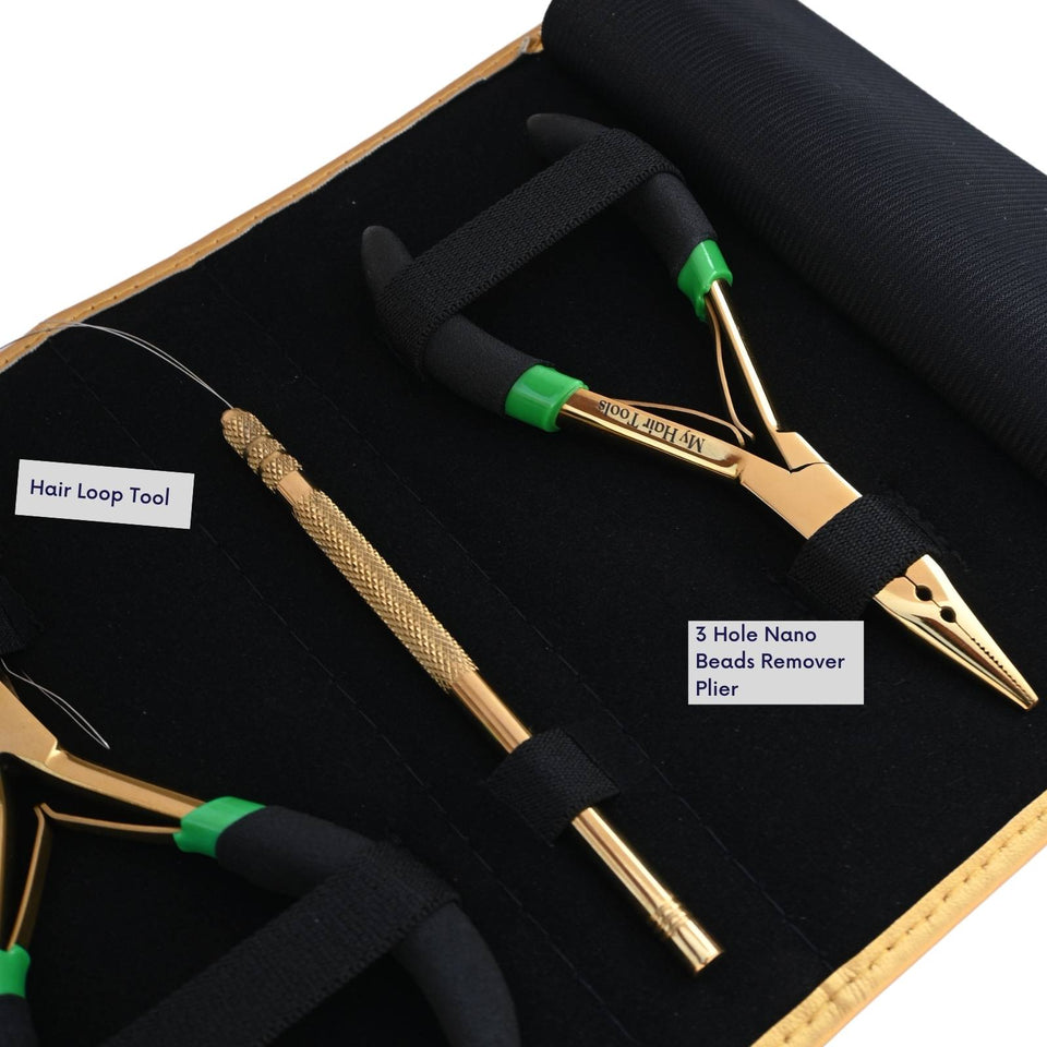 Hair Extension Tools Kit with Bead Remover, 3 Hole Crimping Plier & Loop Hook Set - Cross Edge Corporation