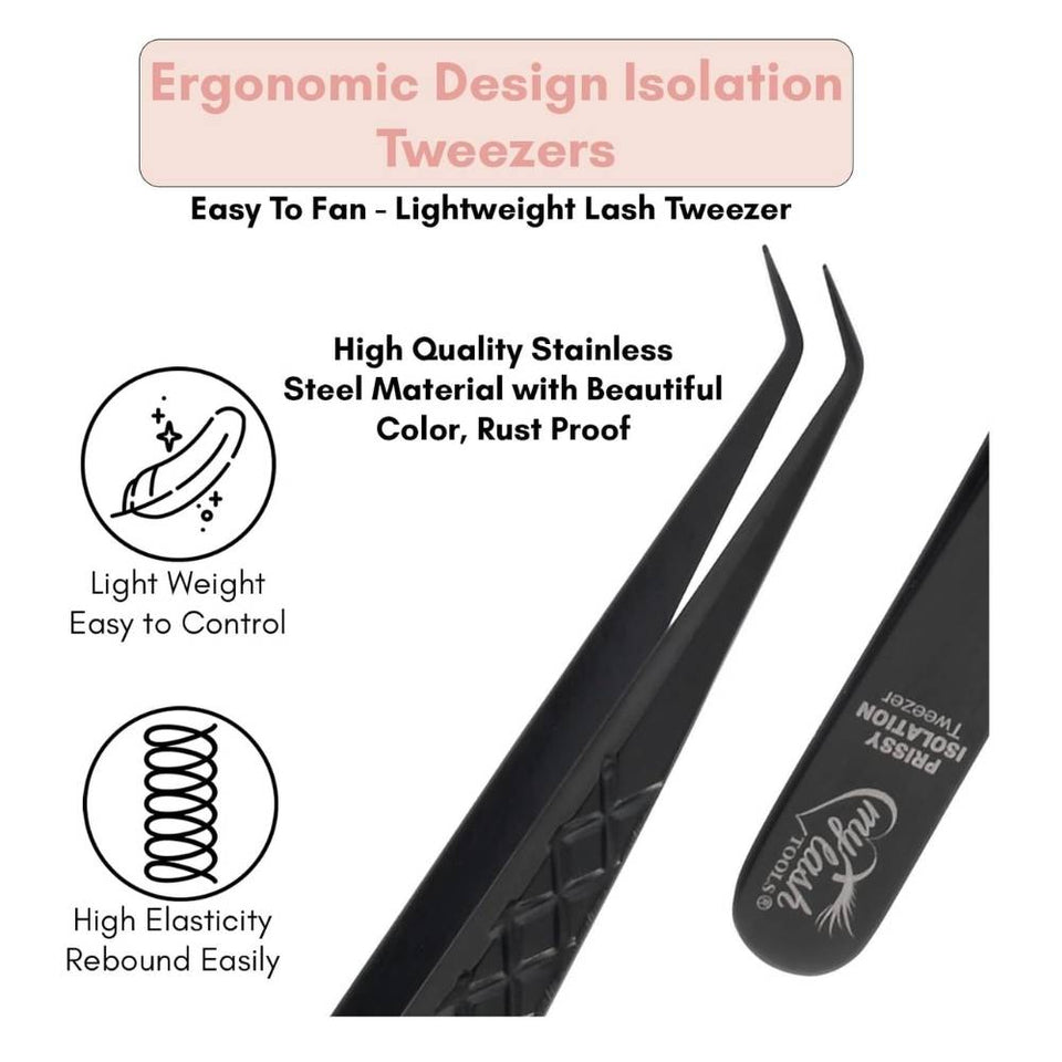 Curved Isolation tweezers eyelash extensions - Cross Edge Corporation